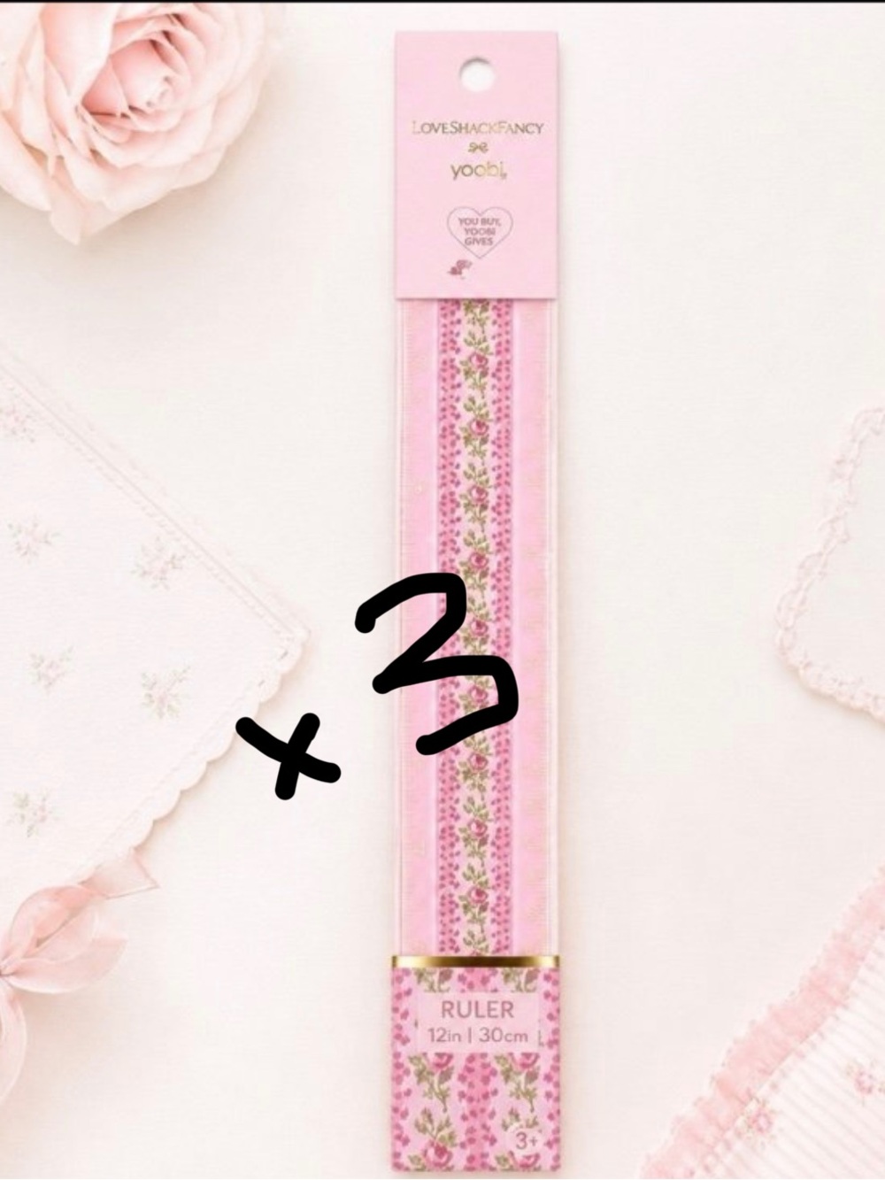 3 x LoveShackFancy Yoobi target Ruler